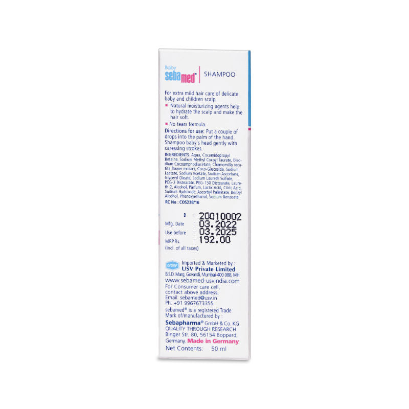 Sebamed Baby Shampoo, PH 5.5, Camomile, Natural Moisturiser, No Tears Formula, For Delicate Scalp, 50ml Buy at Indicrest Image 4