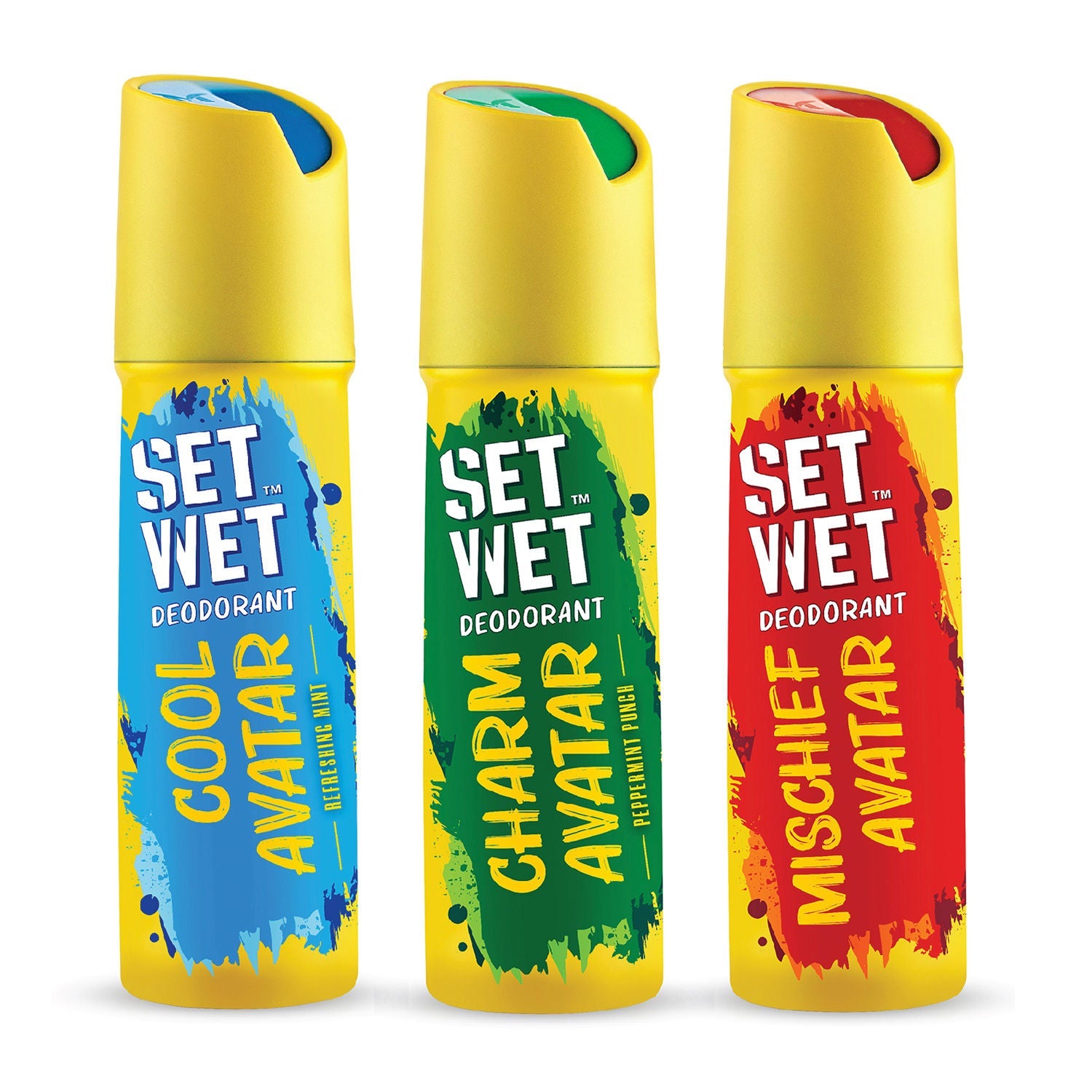 Set Wet Cool Charm & Mischief Avatar Deodorant Spray Perfume (Pack Of 3), 180ml Buy at Indicrest