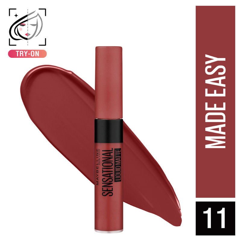 Maybelline New York Sensatiol Liquid Matte Lipstick, Weightless Comfort - 11 Made Easy, 7ml Buy at Indicrest