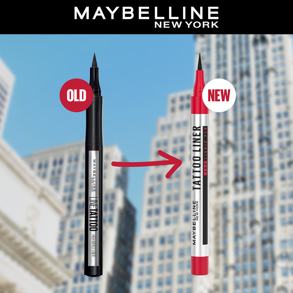 Maybelline New York High Impact Tattoo Pen Liner, Lasts Up To 48H - Black, Water & Smudge-proof, 1g Buy at Indicrest Image 2
