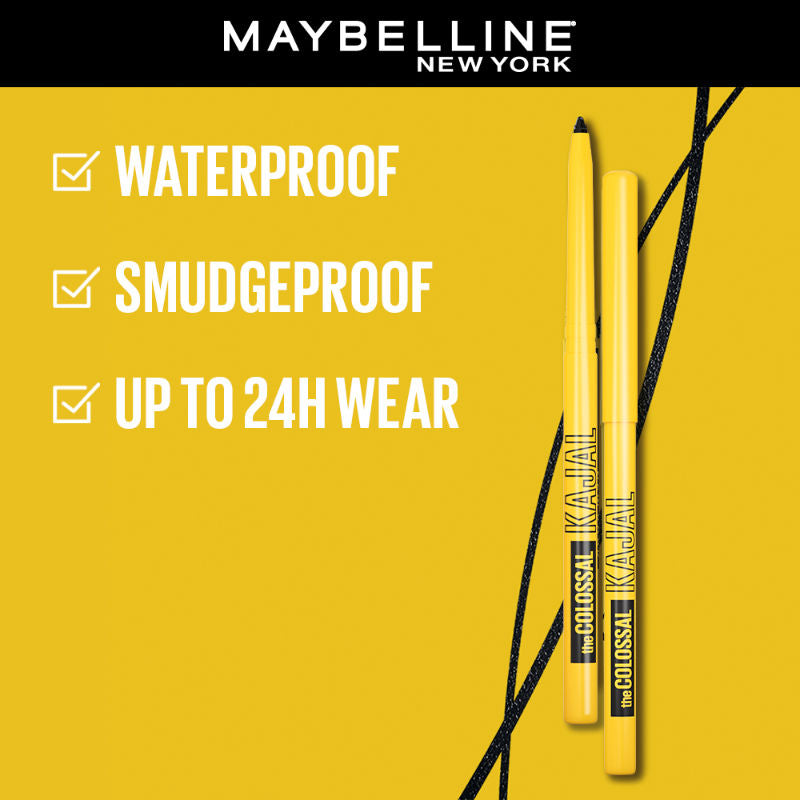 Maybelline New York The Colossal Kajal, Smudgeproof & Waterproof Lasts Up To 24H - Deep Black, 0.35g Buy at Indicrest Image 5