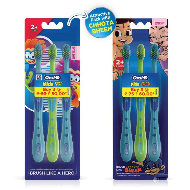 Oral-B Kids Toothbrush - Extra Soft (Pack of 3) Buy at Indicrest Image 2