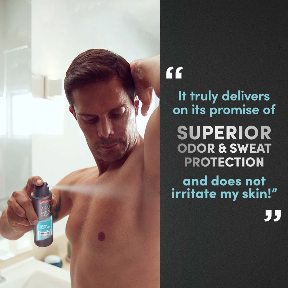 Dove Men + Care Clean Comfort Dry Spray Antiperspirant Deodorant, 150ml Buy at Indicrest Image 7