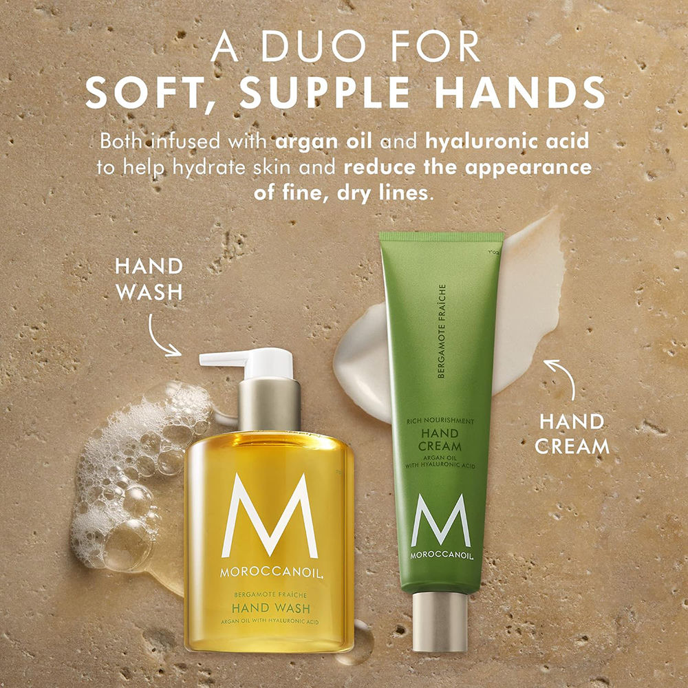 Moroccanoil Hand Cream Bergamote Fraiche | Argan Oil, HA & Butters | Refreshing Citrus Hydration Hands, 40ml