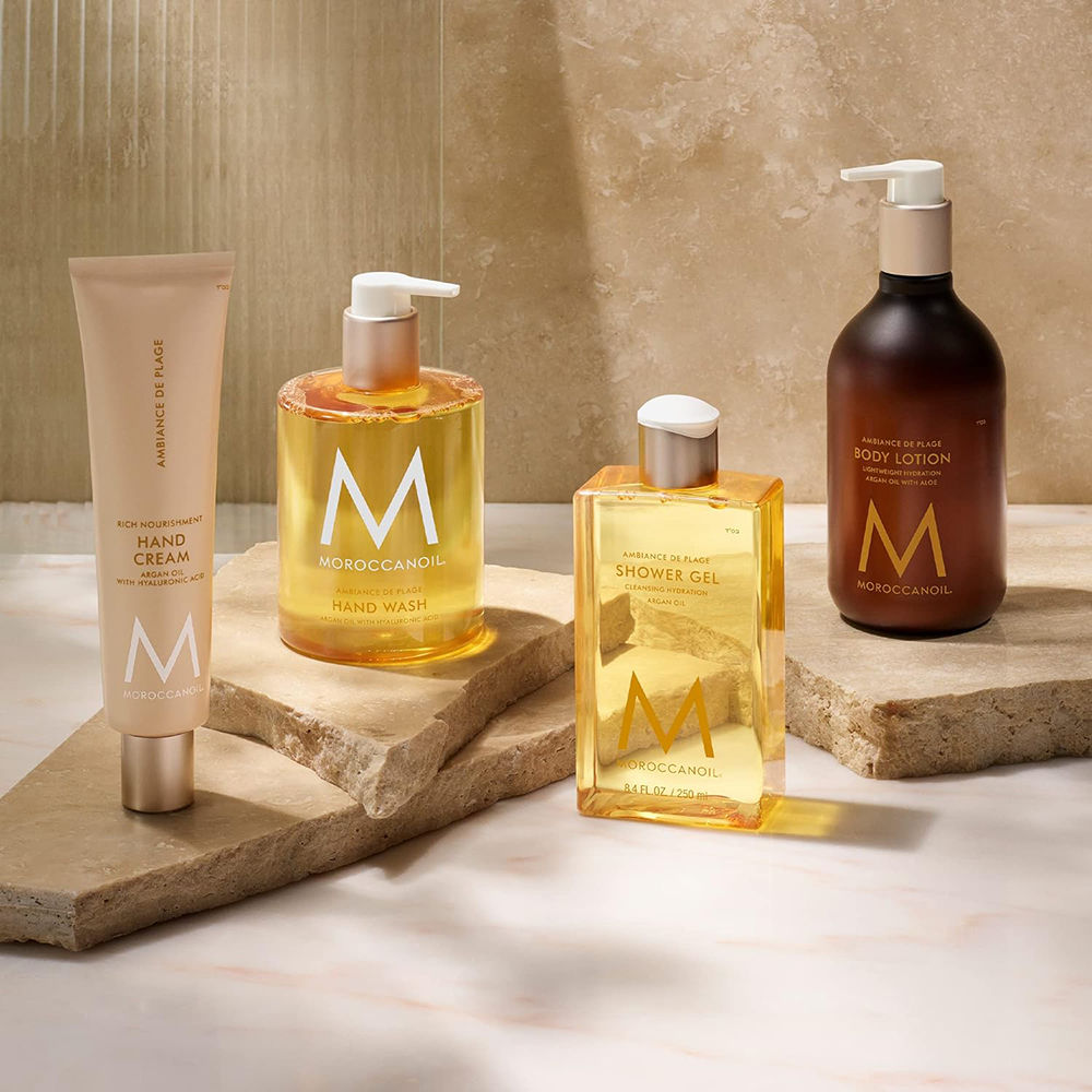 Moroccanoil Shower Gel Ambiance de Plage | Argan Oil | Hydrates & Softens with Gardenia & Coconut, 250ml