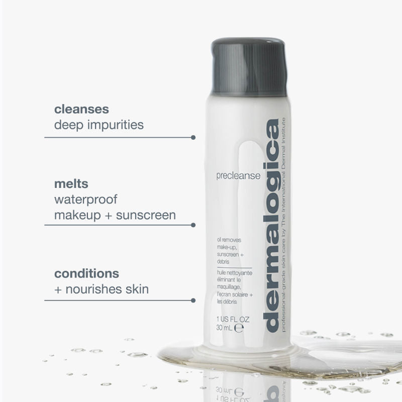 Dermalogica Precleanse Oil-Based Face Wash & Makeup Remover Mini With Rice Bran Oil & Apricot Kernel, 30ml