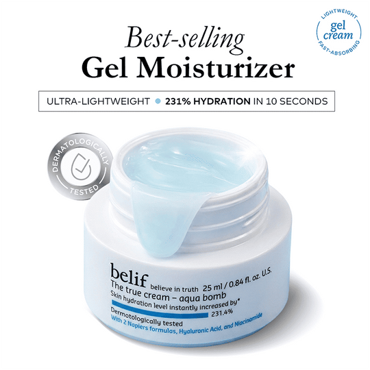 belif Aqua Bomb Gel Moisturizer Vegan Korean Hydrating Face Cream With Niacinamide & Hyaluronic Acid, 25ml, Buy from Indicrest