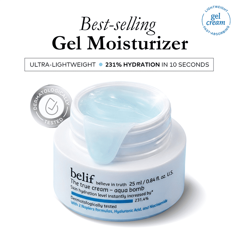 belif Aqua Bomb Gel Moisturizer Vegan Korean Hydrating Face Cream With Niacinamide & Hyaluronic Acid, 25ml, Buy from Indicrest
