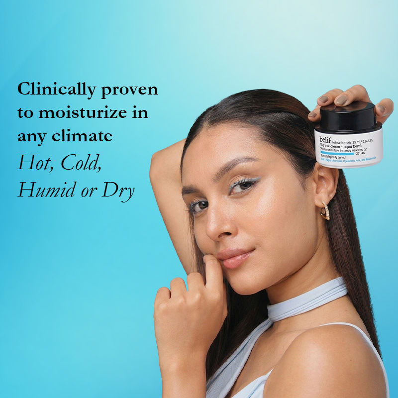 belif Aqua Bomb Gel Moisturizer Vegan Korean Hydrating Face Cream With Niacinamide & Hyaluronic Acid, 25ml