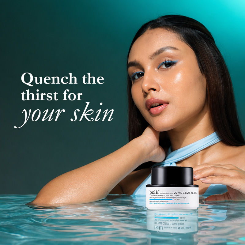 belif Aqua Bomb Gel Moisturizer Vegan Korean Hydrating Face Cream With Niacinamide & Hyaluronic Acid, 25ml