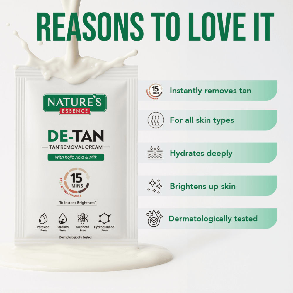 Nature's Essence De-Tan Tan Removal Cream with Kojic Acid & Milk (Pack of 6), 60g Buy at Indicrest Image 5