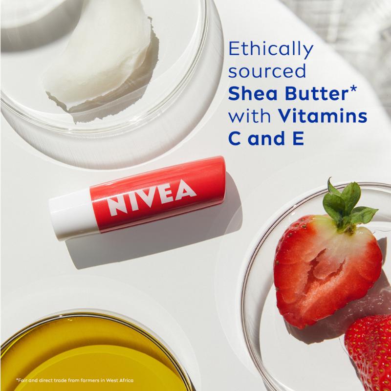 Nivea Tinted Lip Balm with Natural oils & 24H melt-in moisture- Fruity Strawberry Shine, 4.8g Buy at Indicrest Image 4