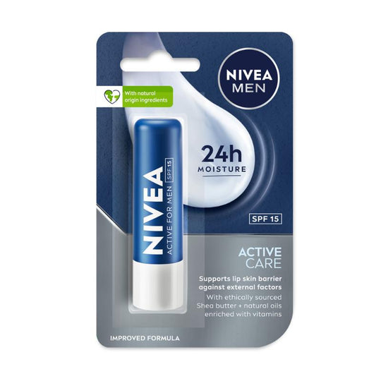 Nivea MEN Lip Balm - Active Care SPF 15 for 24h Moisture, 4.8g Buy at Indicrest