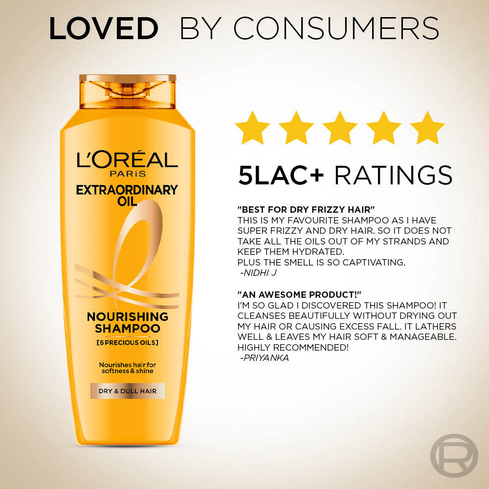 L'Oreal Paris Extraordinary Oil Nourishing Shampoo For Dry & Dull Hair, 200ml Buy at Indicrest Image 6