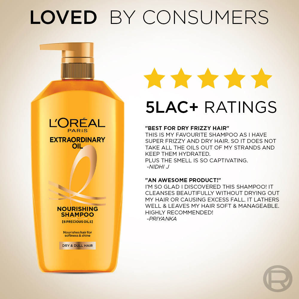L'Oreal Paris Extraordinary Oil Nourishing Shampoo For Dry & Dull Hair, 1000ml Buy at Indicrest Image 6