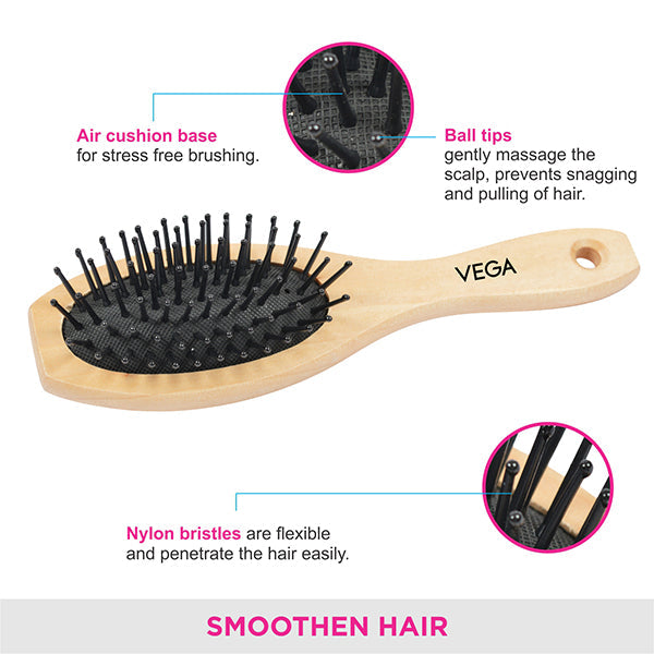 Vega Cushion Brush (Wooden) - E2-BB
