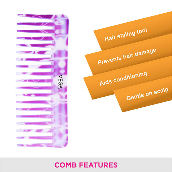 Vega Lilac Shampoo Comb - DC-1268