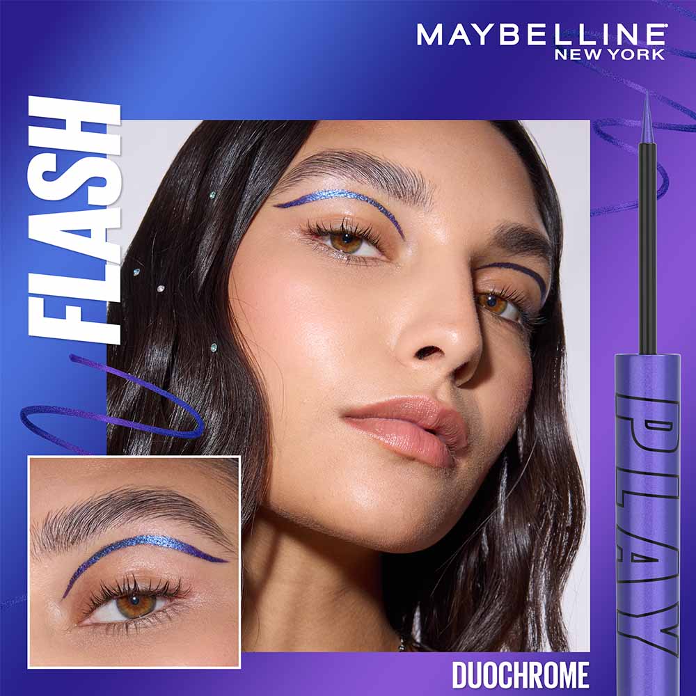 Maybelline New York Tattoo Play Blue Liquid Eyeliner - Metallic Finish - Flash, 2.1ml Buy at Indicrest Image 2