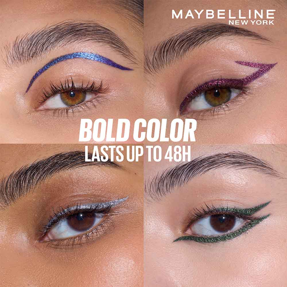 Maybelline New York Tattoo Play Blue Liquid Eyeliner - Metallic Finish - Flash, 2.1ml Buy at Indicrest Image 5