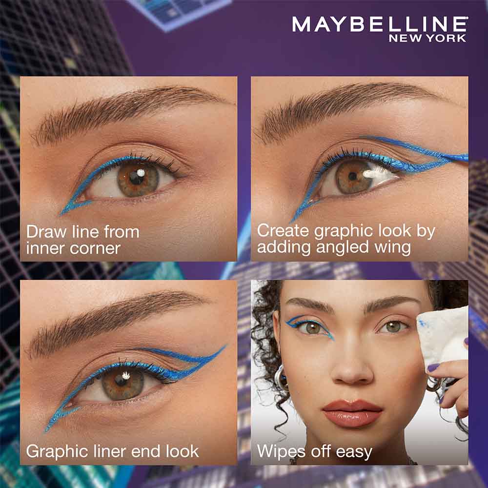 Maybelline New York Tattoo Play Blue Liquid Eyeliner - Metallic Finish - Flash, 2.1ml Buy at Indicrest Image 7