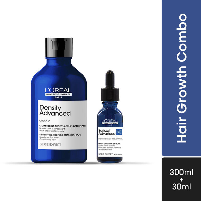 L'Oreal Professionnel Density Advanced Shampoo 300ml & Serioxyl Advanced Leave-In Serum 30ml Combo(2pcs)