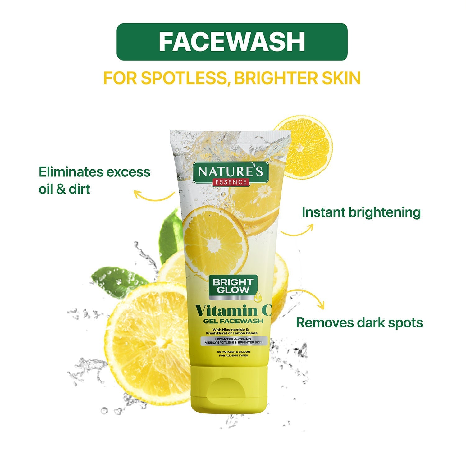 Nature's Essence Bright Glow Vitamin C Gel Facewash, 50g Buy at Indicrest Image 3