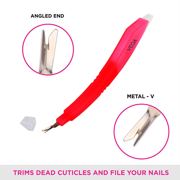 Vega 2 in1 Cuticle Trimmer & Nail File - CTF-01