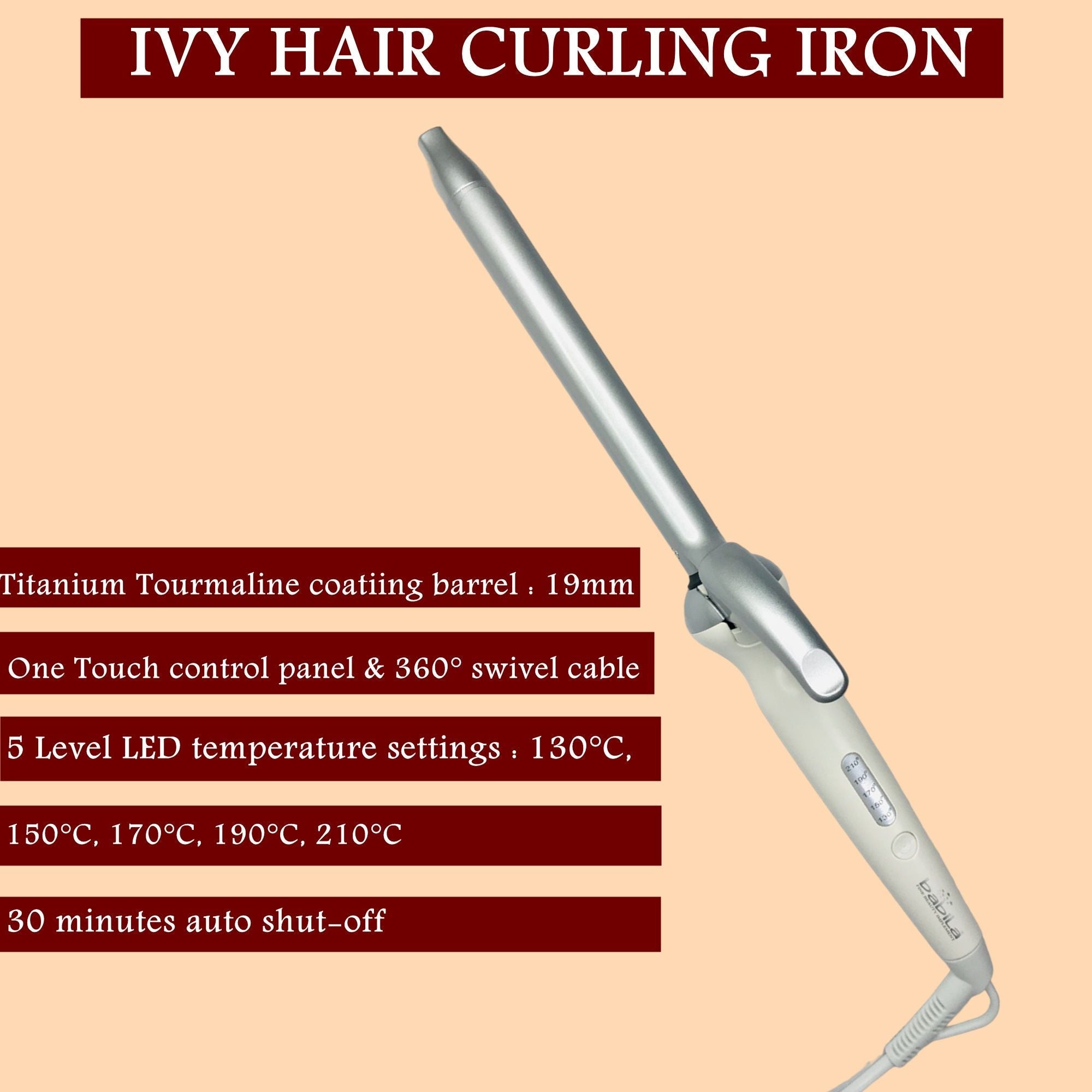 Babila Ivy Hair Curling Iron (BHC-E24) Buy at Indicrest Image 4