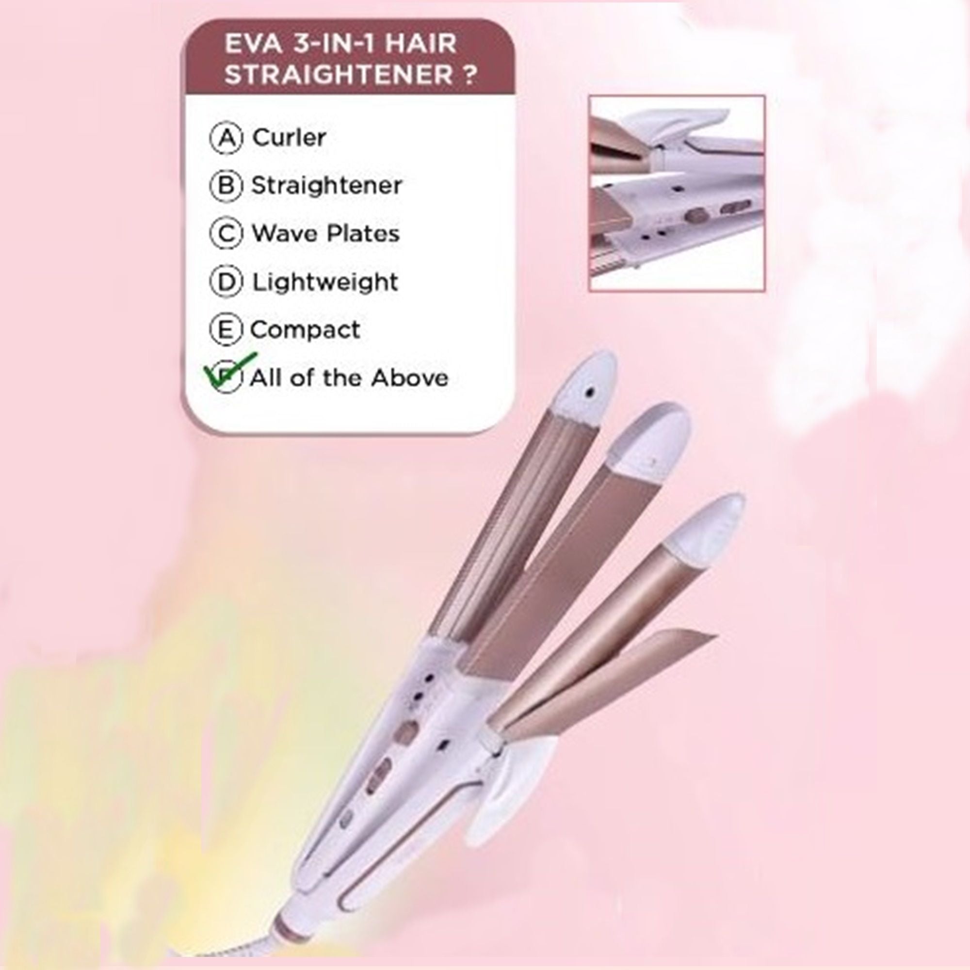Babila Eva 3-In-1 Hair Straightener, 1 piece Buy at Indicrest Image 6