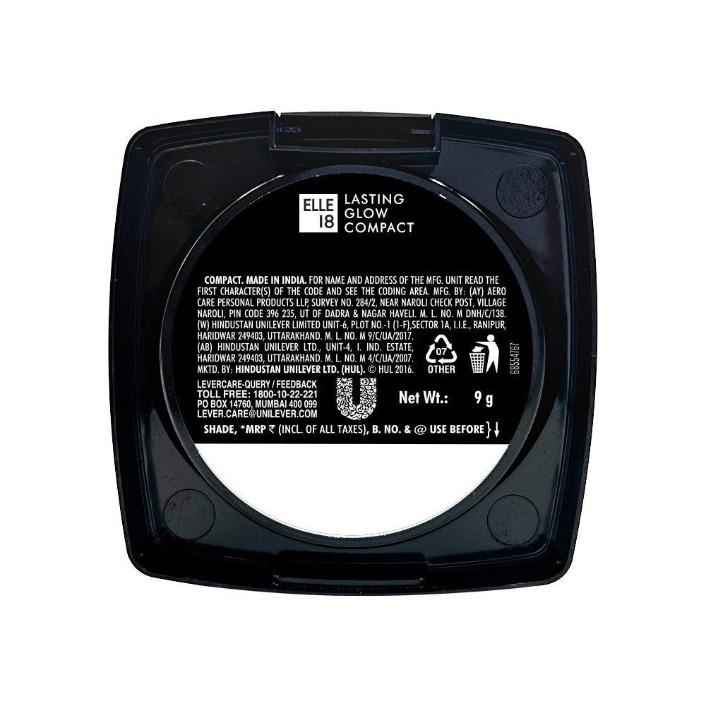 Elle 18 Lasting Glow Compact For 9Hr Oil-free Makeup, With Vitamin E & C - 1 Pearl, 9g Buy at Indicrest Image 9