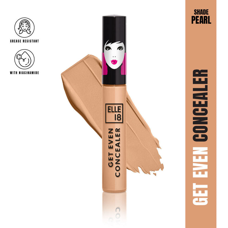 Elle 18 Get Even Concealer With Niacimide, Buildable & Crese Resistant - Pearl, 5.4ml Buy at Indicrest