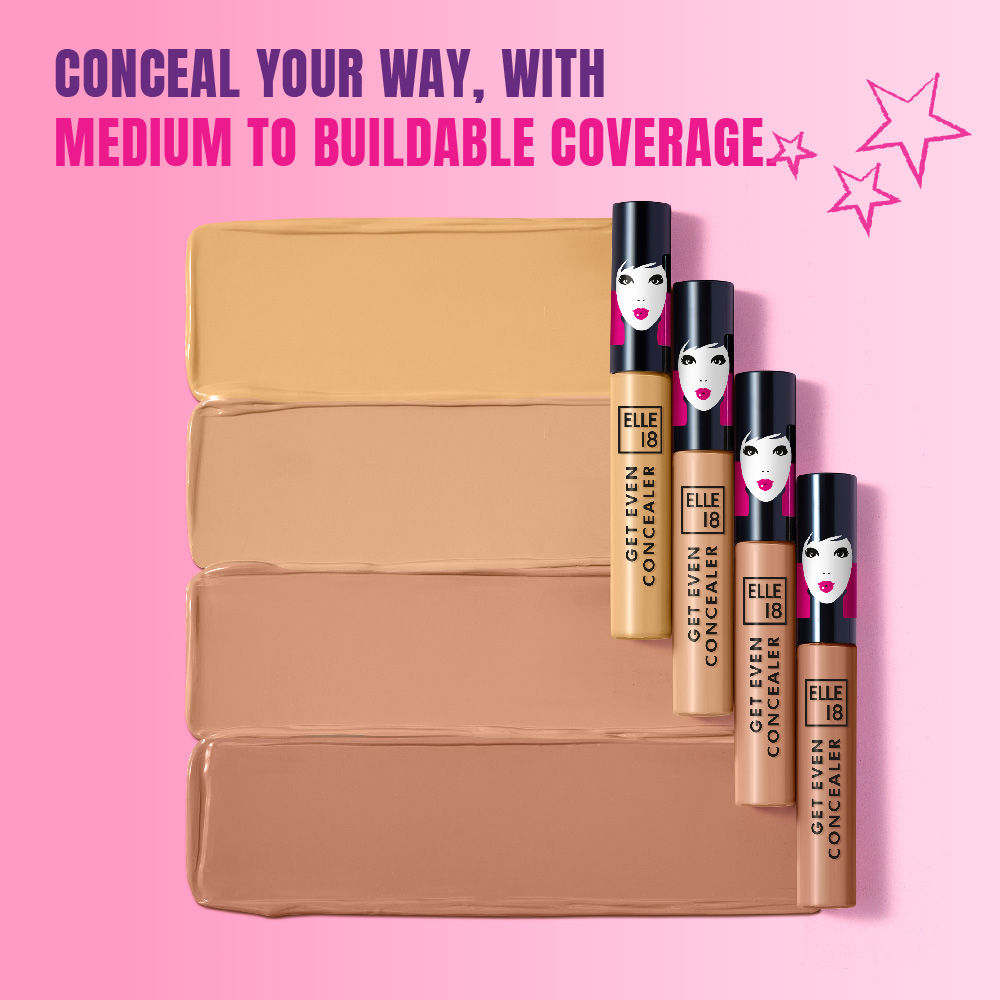 Elle 18 Get Even Concealer With Niacimide, Buildable & Crese Resistant - Pearl, 5.4ml Buy at Indicrest Image 4