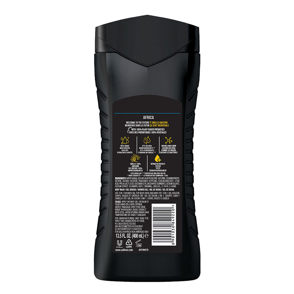 Axe Africa 3 In 1 Body, Face & Hair Wash For Men, 400ml Buy at Indicrest Image 3