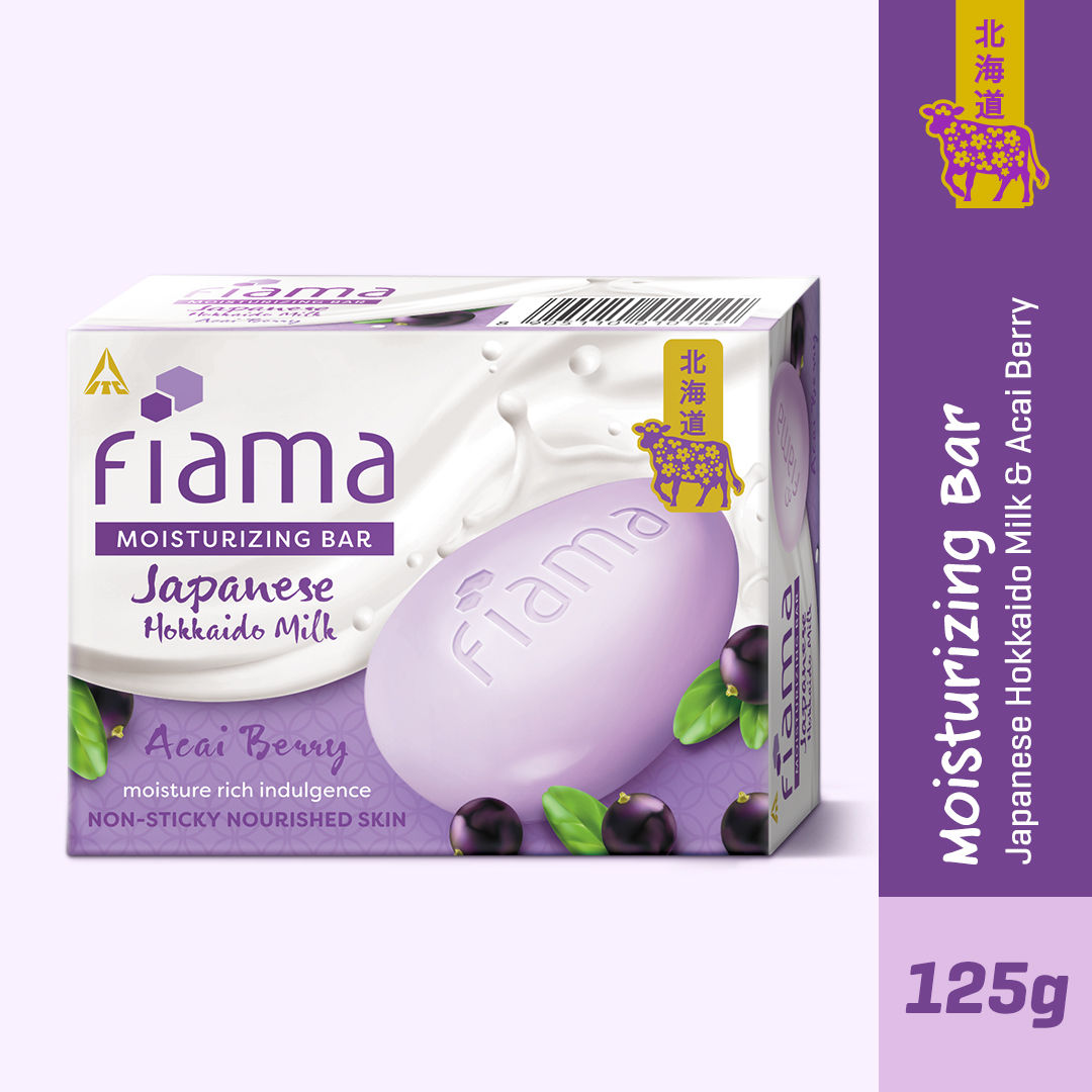 Fiama Japanese Hokkaido Milk & Acai Berr Moisturizing Soap Bar, 125g Buy at Indicrest