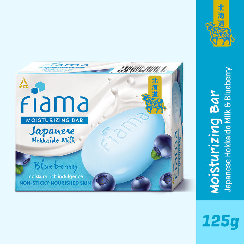 Fiama Japanese Hokkaido Milk & Blueberry Moisturizing Soap Bar, 125g Buy at Indicrest