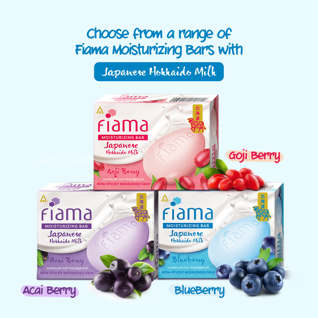 Fiama Japanese Hokkaido Milk & Blueberry Moisturizing Soap Bar, 125g Buy at Indicrest Image 7