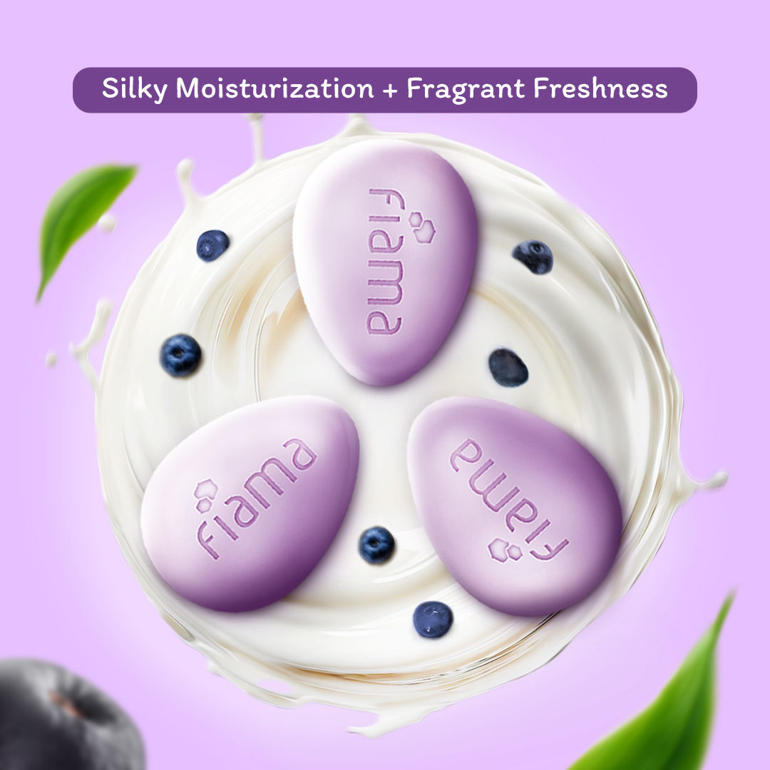 Fiama Japanese Hokkaido Milk & Acai Berry Moisturizing Soap Bars (Pack of 3), 375g Buy at Indicrest Image 2