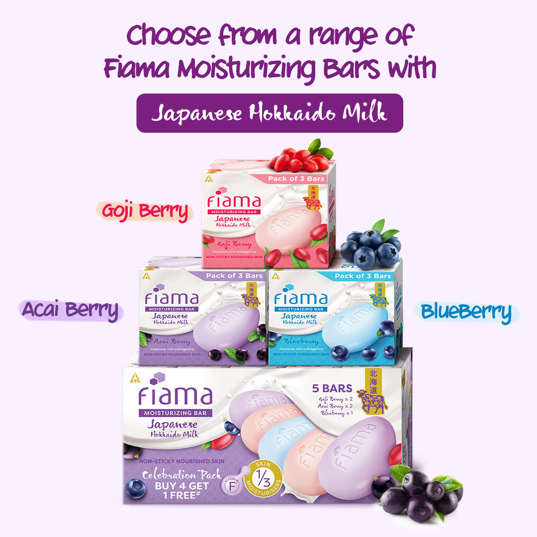 Fiama Japanese Hokkaido Milk & Berries Moisturizing Soap Bars Celebration Pack B4G1, 625g Buy at Indicrest Image 7