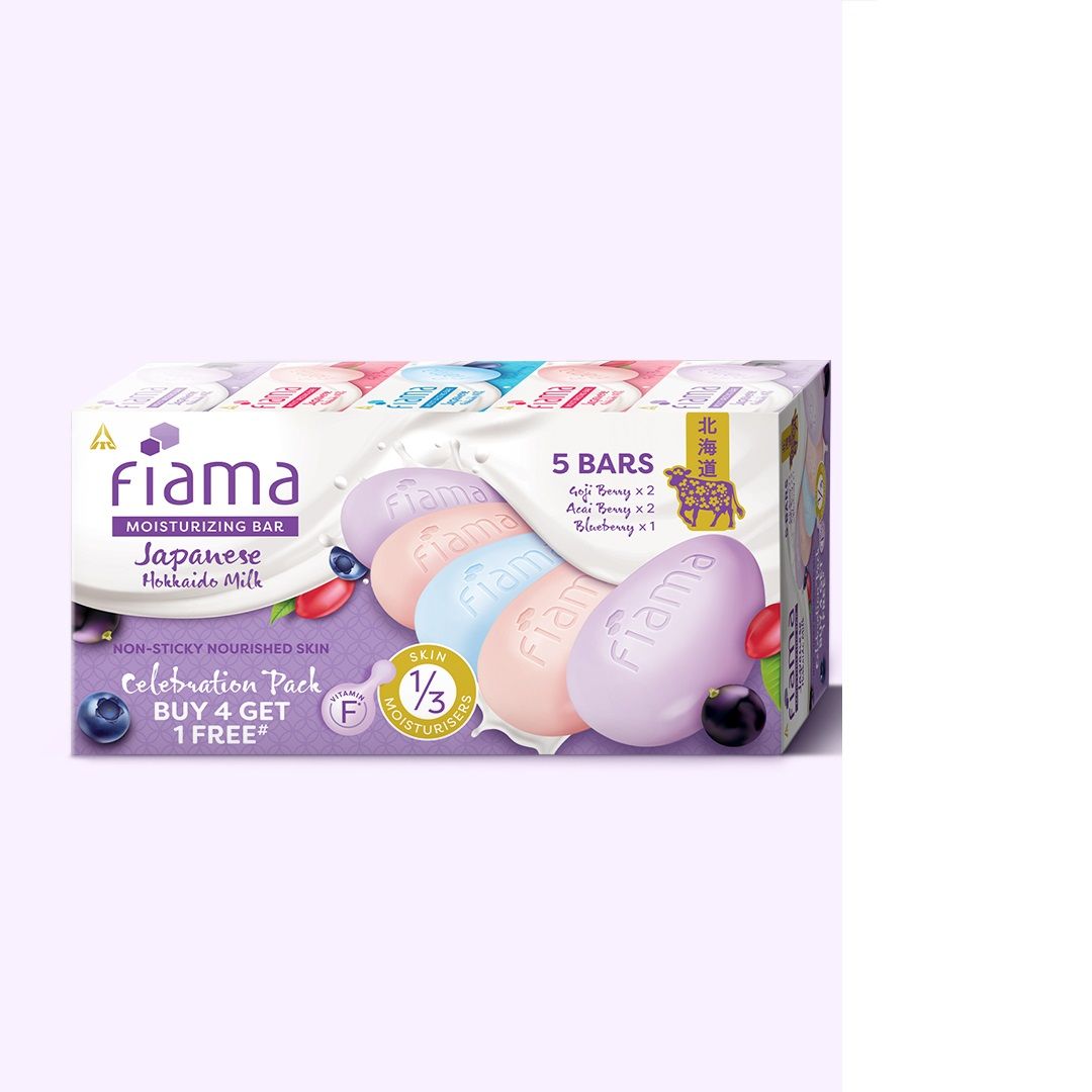 Fiama Japanese Hokkaido Milk & Berries Moisturizing Soap Bars Celebration Pack B4G1, 625g Buy at Indicrest Image 8