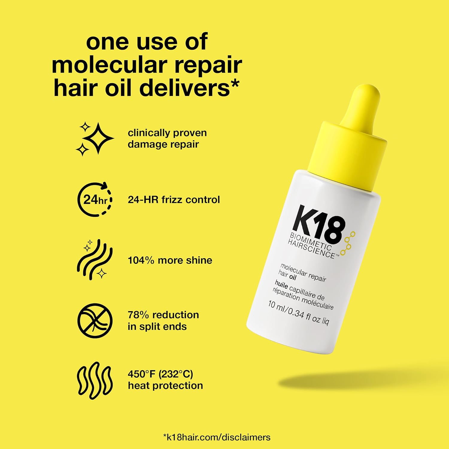 K18 Molecular Repair Hair Oil, 10ml