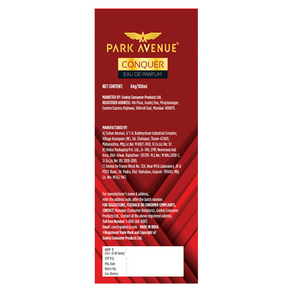 Park Avenue Eau De Perfum Conquer For Him, 100ml Buy at Indicrest Image 8