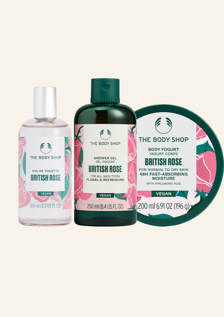 The Body Shop British Rose Body Care Set, 3pc