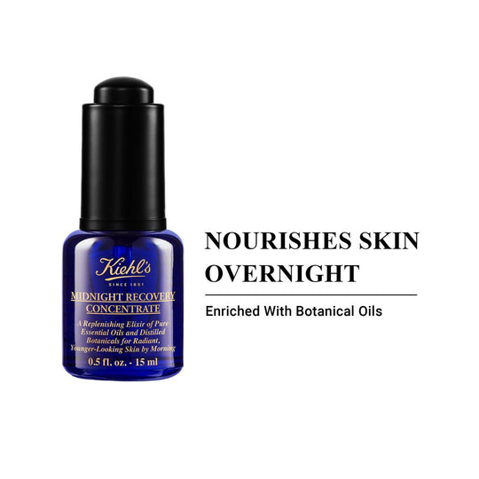 Kiehl's Midnight Recovery Concentrate Serum With Botanical Oil Blend For Radiant Skin, 15ml, Buy from Indicrest
