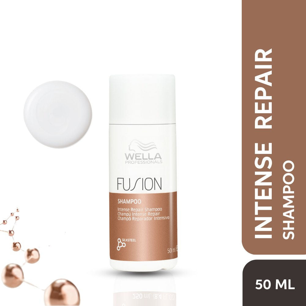 Wella Professionals Fusion Intense Repair Shampoo For Damaged Hair With Silk Amino Acids, 50ml Buy at Indicrest Image 2