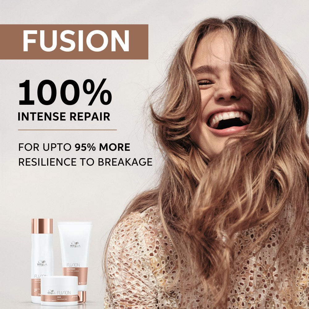 Wella Professionals Fusion Intense Repair Shampoo For Damaged Hair With Silk Amino Acids, 50ml Buy at Indicrest Image 10