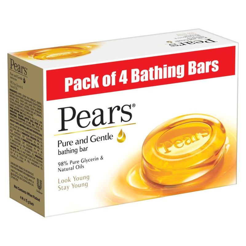 Pears Pure & Gentle Bathing Bar (Pack of 4), 75g Each Buy at Indicrest