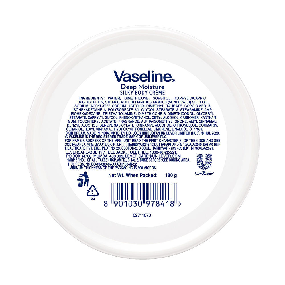 Vaseline Deep Moisture Silky Body Creme, 180g Buy at Indicrest Image 7