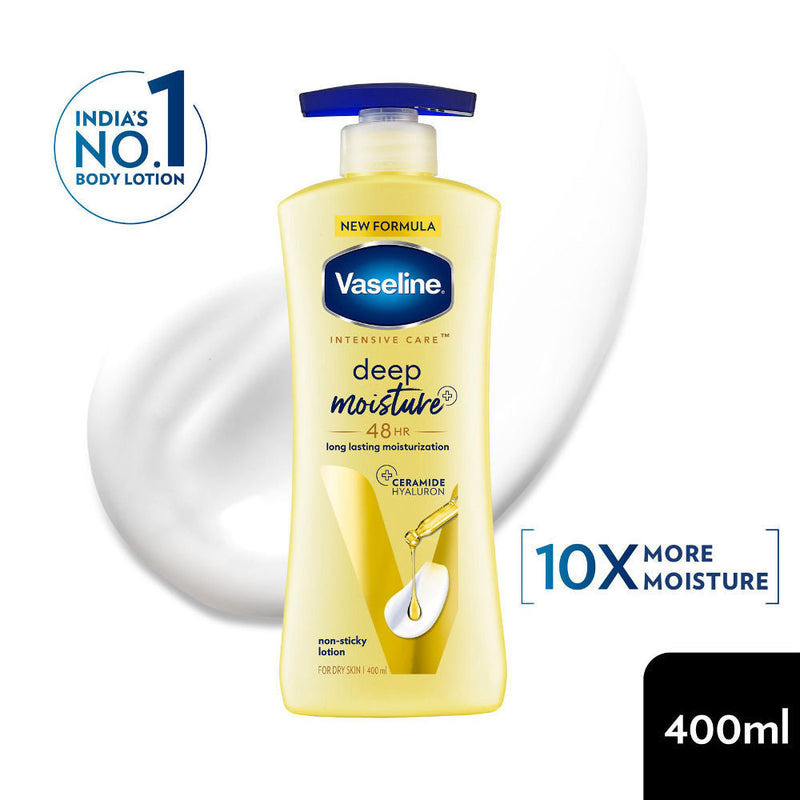Vaseline Intensive Care Deep Moisture 48 HR Long Lasting Nourishing Body Lotion With Glycerin For Dry Rough Skin, 400ml Buy at Indicrest