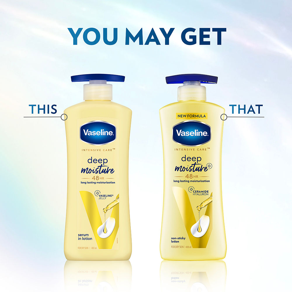 Vaseline Intensive Care Deep Moisture 48 HR Long Lasting Nourishing Body Lotion With Glycerin For Dry Rough Skin, 400ml Buy at Indicrest Image 8