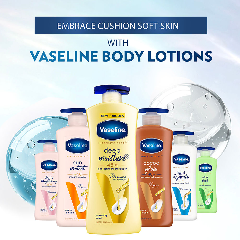 Vaseline Intensive Care Deep Moisture 48 HR Long Lasting Nourishing Body Lotion With Glycerin For Dry Rough Skin, 400ml Buy at Indicrest Image 9